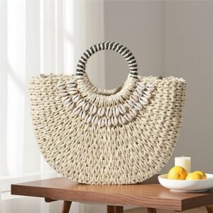 beige-shell-detail-woven-straw-hoop-bag