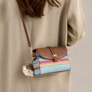 The Radiant Rainbow – Woven Vegan Leather Flap Clutch